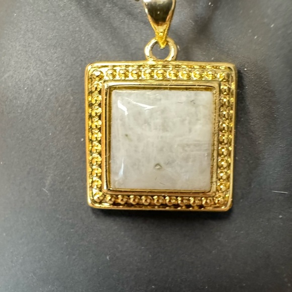 Gold Tone Pendant Necklace and Earring Set - Picture 3 of 5